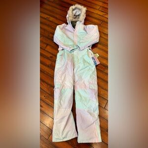 BLMG Kids Pastel snowsuit NWT 160 (like a 14/16 or adult xs)